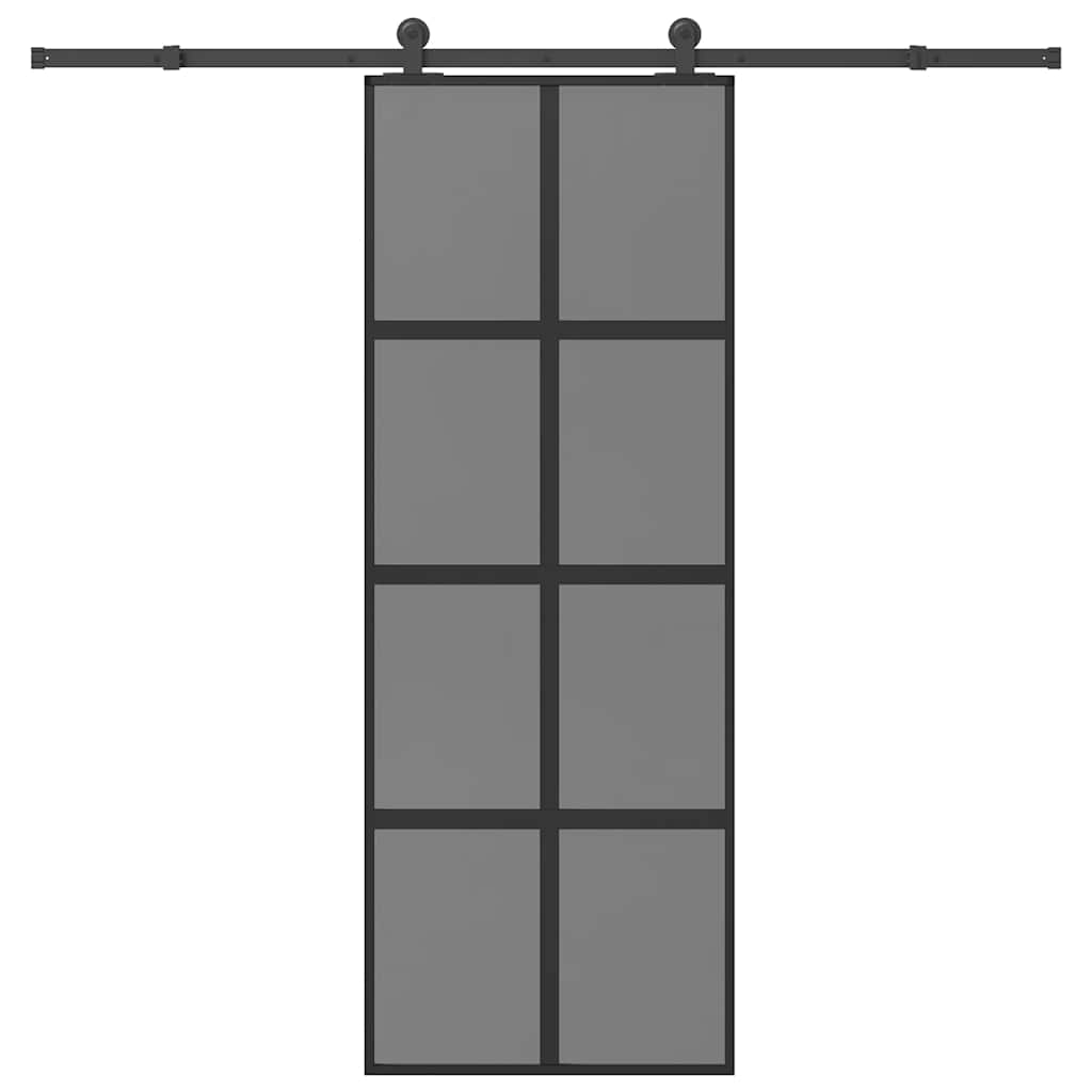 VidaXL-Schiebetür mit Beschlägen 76x205 cm aus gehärtetem Glas und Aluminium