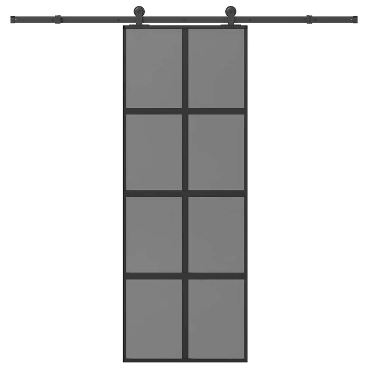 VidaXL-Schiebetür mit Beschlägen 76x205 cm aus gehärtetem Glas und Aluminium