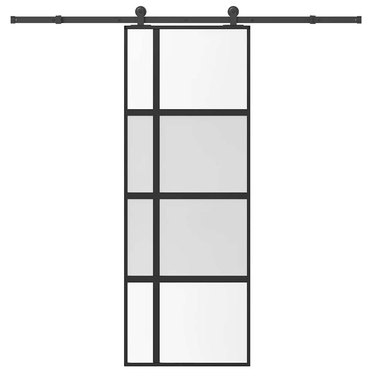 VidaXL-Schiebetür mit Beschlägen 76x205 cm aus gehärtetem Glas und Aluminium