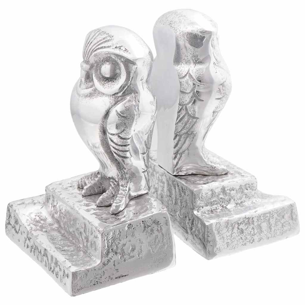Vidaxxl bookends 2 pcs silver 12 x 9 x 19 cm aluminum