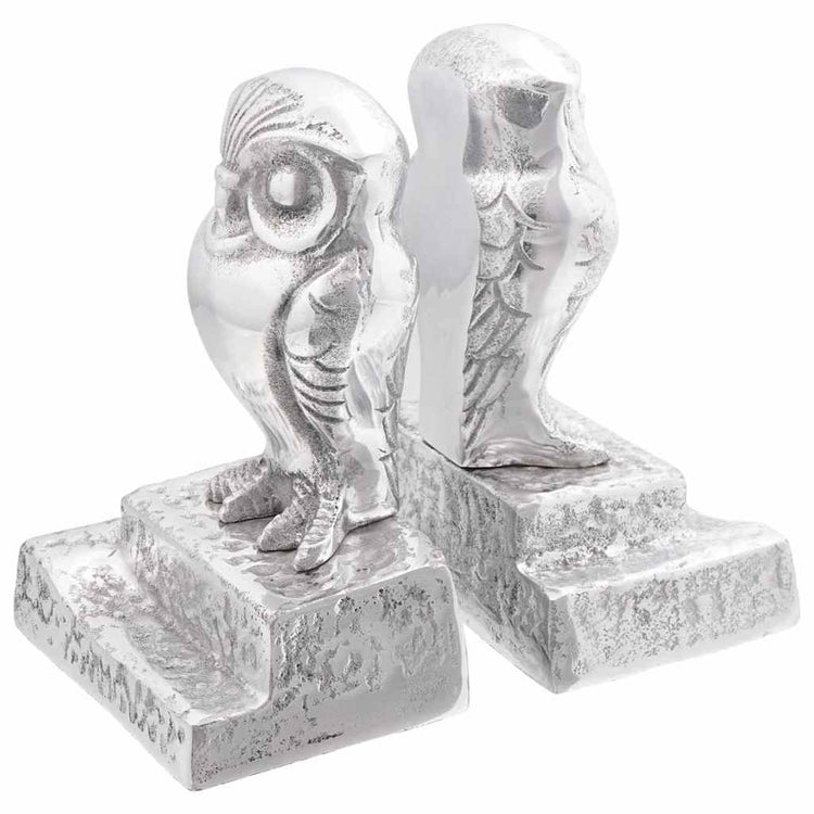 Vidaxxl bookends 2 pcs silver 12 x 9 x 19 cm aluminum