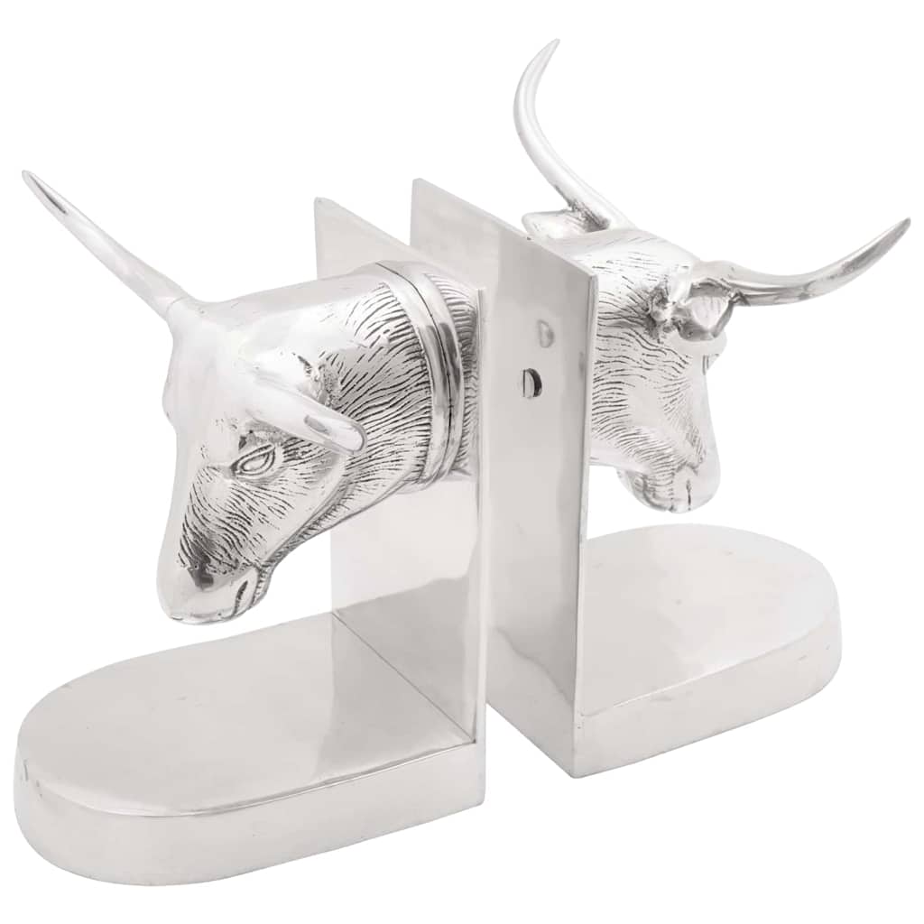 Vidaxxl Buchstützen 2 Stück Silber 21,5 x 15,5 x 20 cm Aluminium
