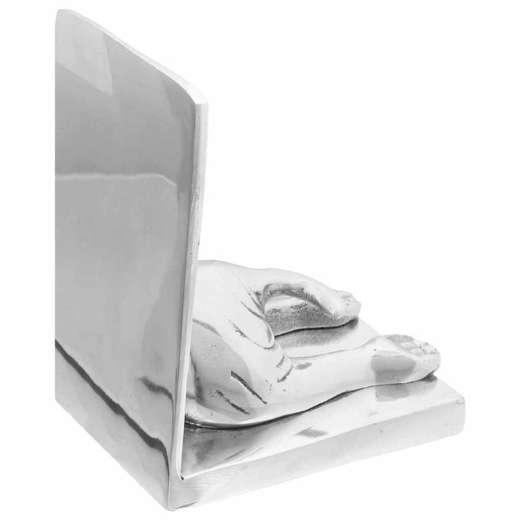 Vidaxxl Buchstützen 2 Stück Silber 12 x 15 x 18 cm Aluminium