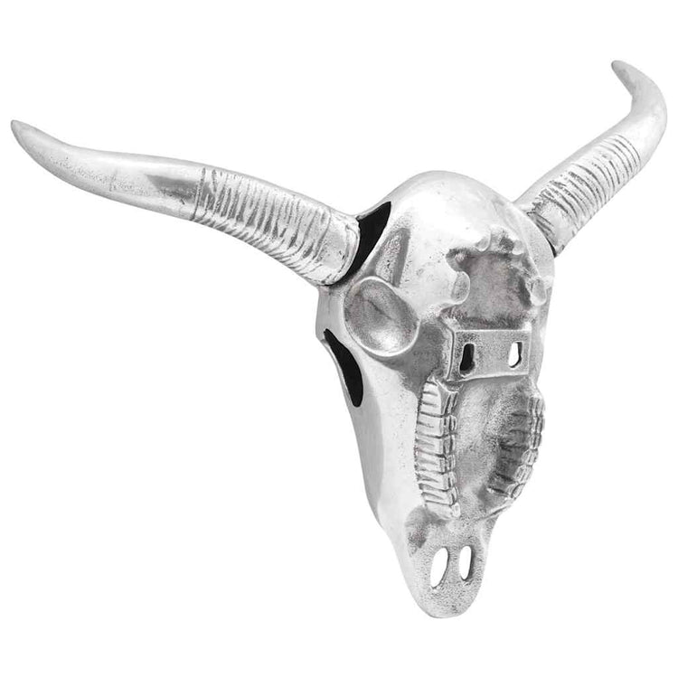 Vidaxx Stierschädel Silber 34 x 13 x 53 cm Aluminium