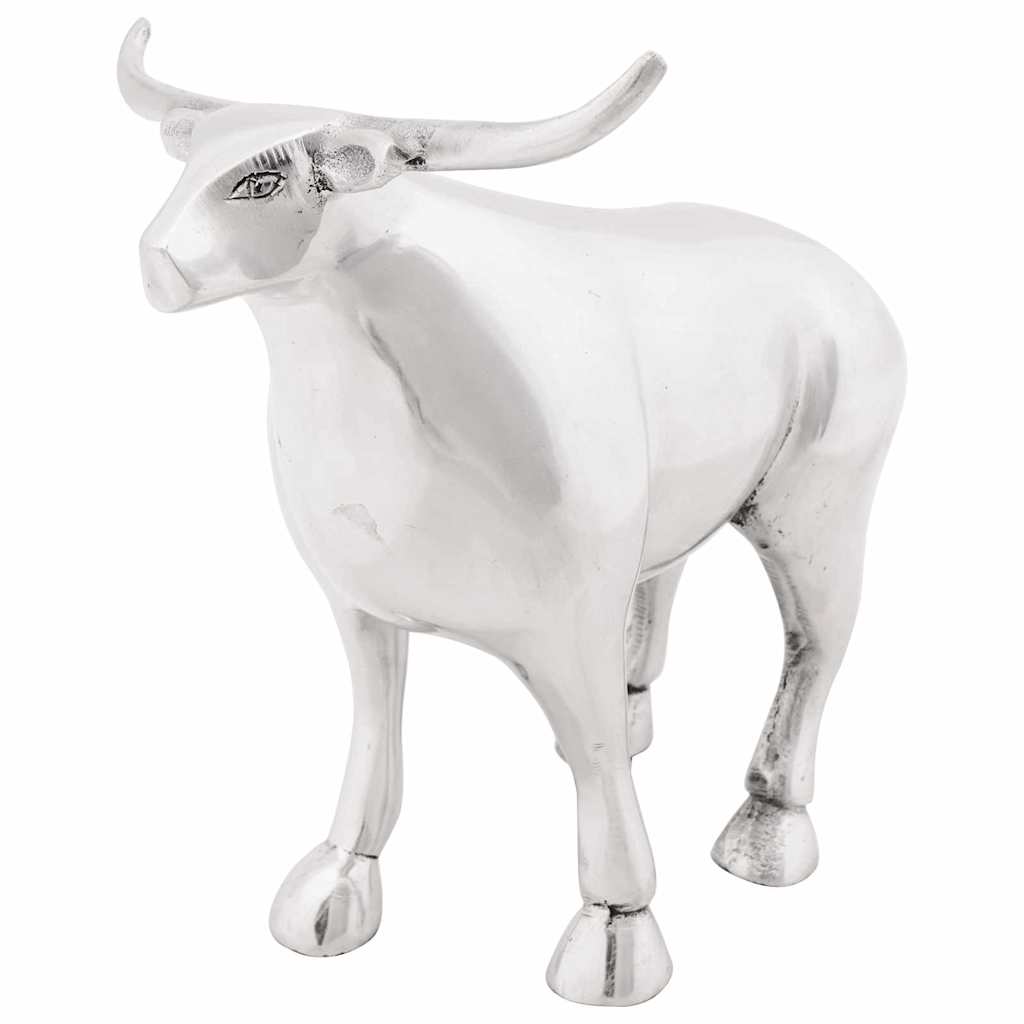 Vidaxx Stierskulptur Silber 20 x 17 x 23 cm Aluminium