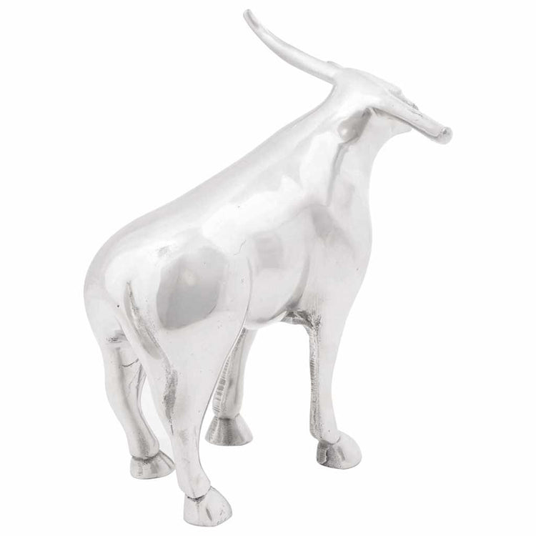 Vidaxx Stierskulptur Silber 20 x 17 x 23 cm Aluminium