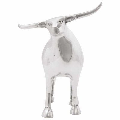 Vidaxx Stierskulptur Silber 20 x 17 x 23 cm Aluminium