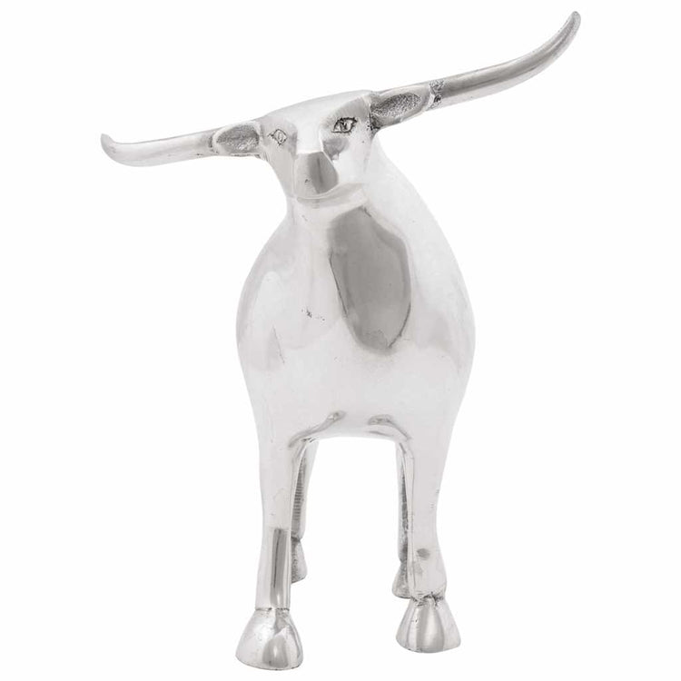 Vidaxx Stierskulptur Silber 20 x 17 x 23 cm Aluminium