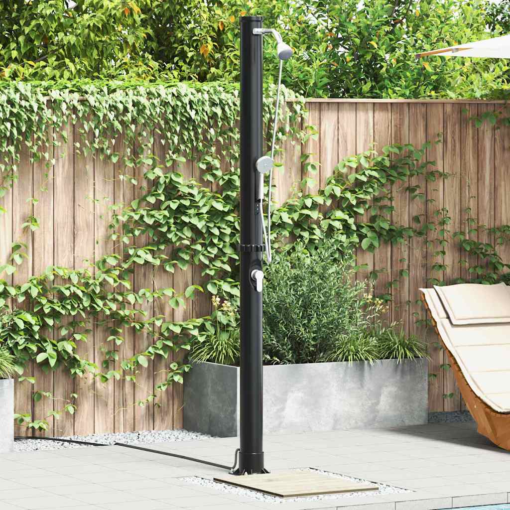 Vidaxx Outdoor-Solardusche schwarz 217 cm PVC und Aluminium