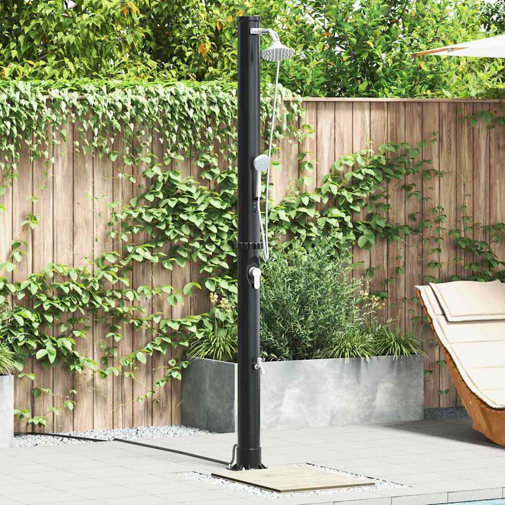 Vidaxx Outdoor-Solardusche schwarz 217 cm PVC und Aluminium