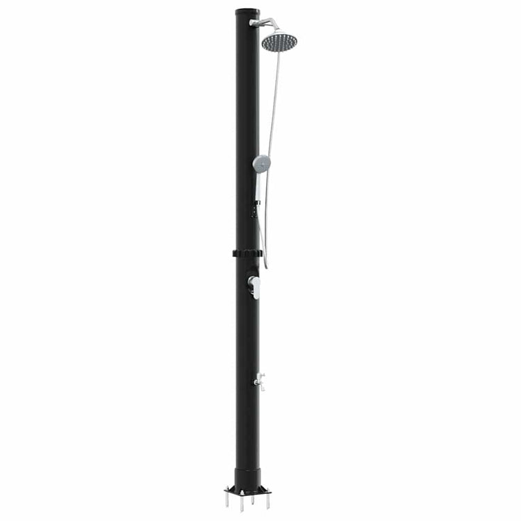 Vidaxx Outdoor-Solardusche schwarz 217 cm PVC und Aluminium