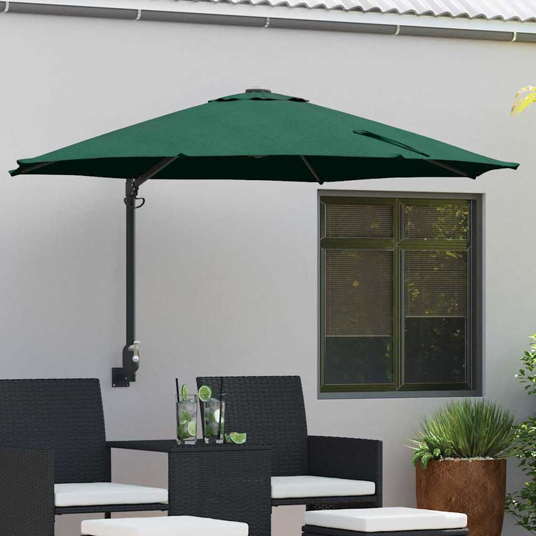 VidaXL Gartenschirm grün 248 x 248 x 148 cm Polyester und Stahl