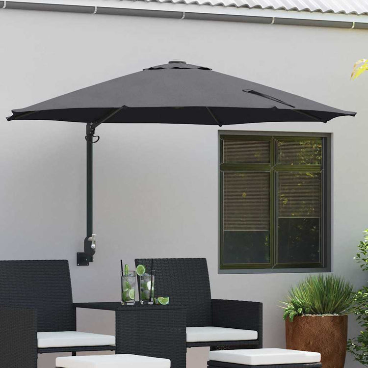 Vidaxxl Gartensonnenschirm Anthrazit 248 x 248 x 148 cm Polyester und Stahl