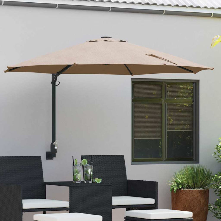 Vidaxx Gartensonnenschirm Taupe 248 x 248 x 148 cm Polyester und Stahl