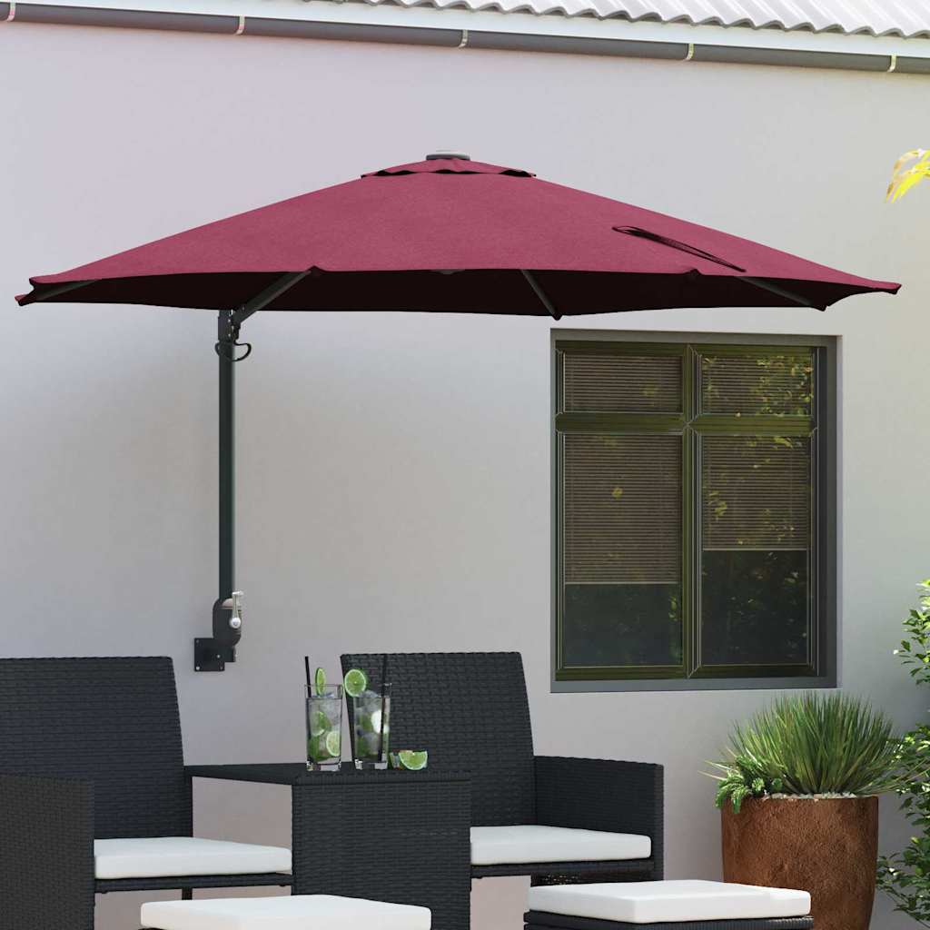 Vidaxxl Gartensonnenschirm Bordeauxrot 248 x 248 x 148 cm Polyester und Stahl