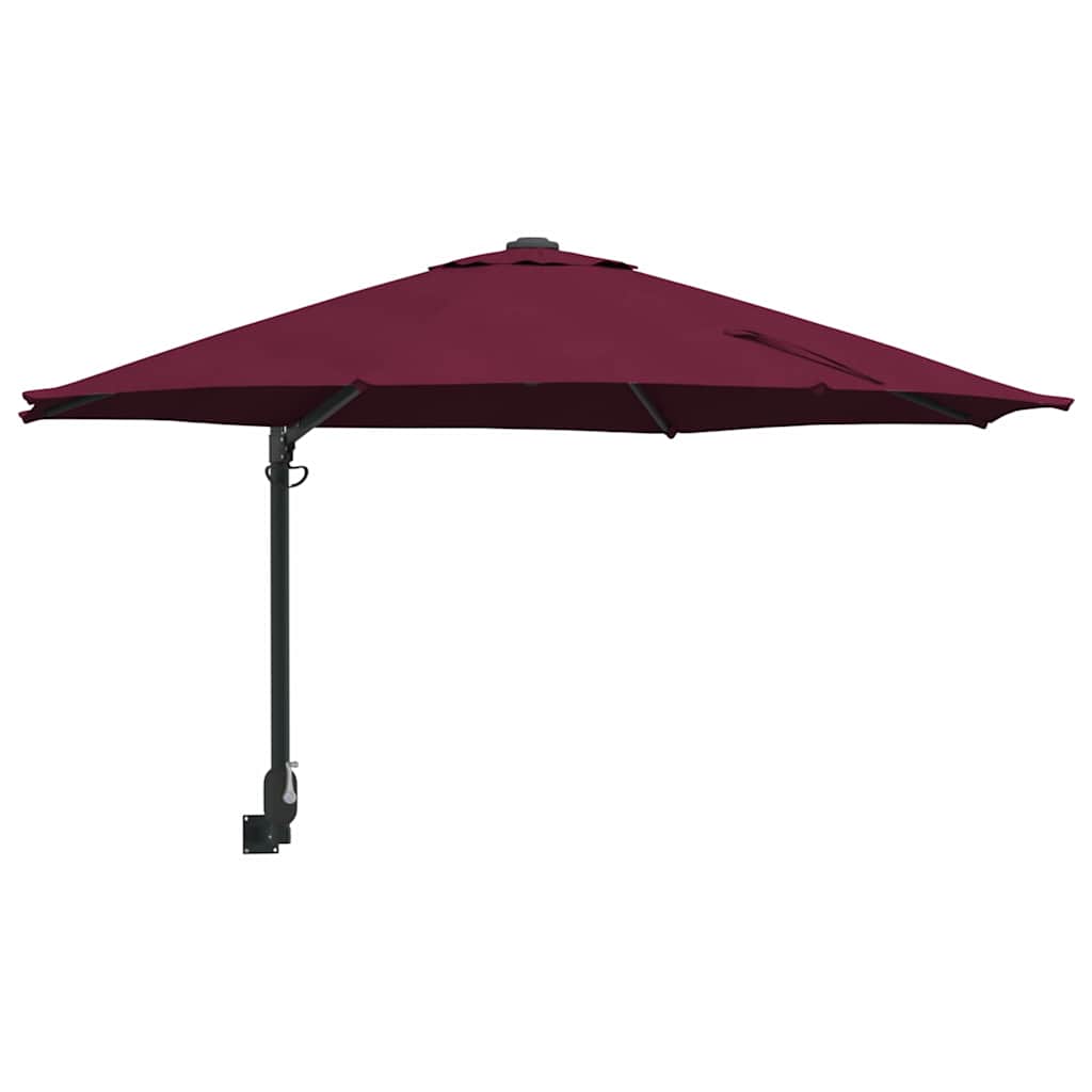 Vidaxxl Gartensonnenschirm Bordeauxrot 248 x 248 x 148 cm Polyester und Stahl