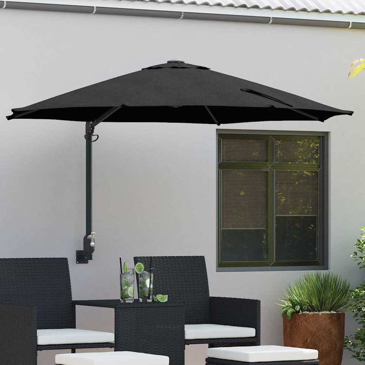 Vidaxx Gartensonnenschirm Schwarz 248 x 248 x 148 cm Polyester und Stahl