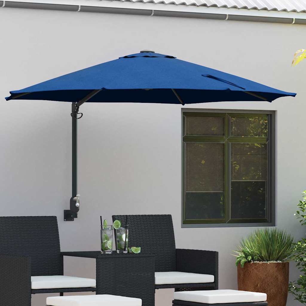 Vidaxxl Gartensonnenschirm Azurblau 248 x 248 x 148 cm Polyester und Stahl