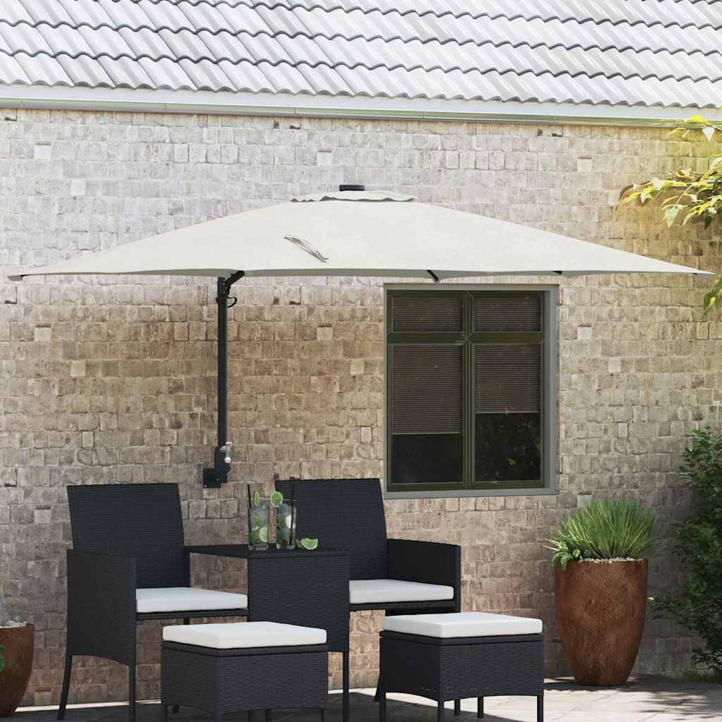 Vidaxxl Gartensonnenschirm Sand 248,5 x 247,5 x 160 cm Polyester und Stahl