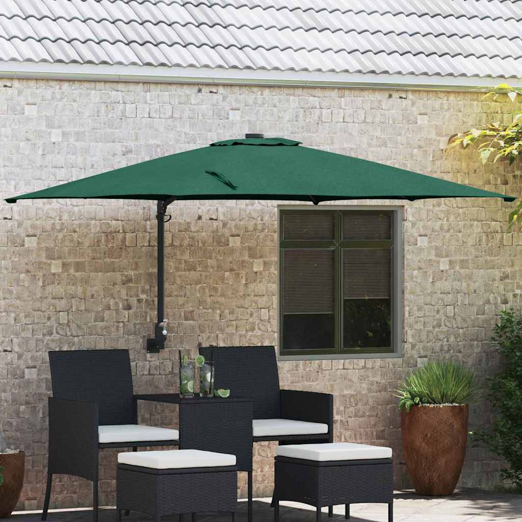 Vidaxxl Gartensonnenschirm grün 248,5 x 247,5 x 160 cm Polyester und Stahl