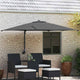 Vidaxxl Gartensonnenschirm Anthrazit 248,5 x 247,5 x 160 cm Polyester und Stahl