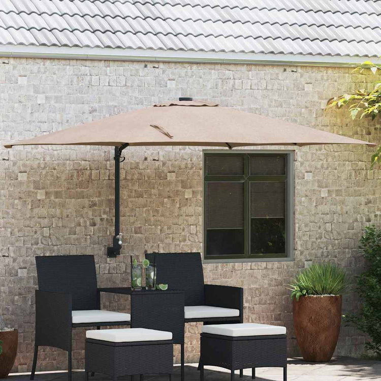 Vidaxxl Gartensonnenschirm Taupe 248,5 x 247,5 x 160 cm Polyester und Stahl