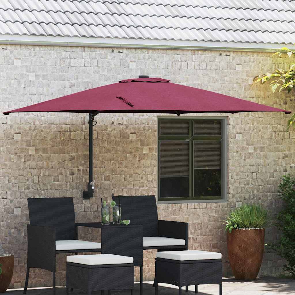 Vidaxxl Gartensonnenschirm Bordeauxrot 248,5 x 247,5 x 160 cm