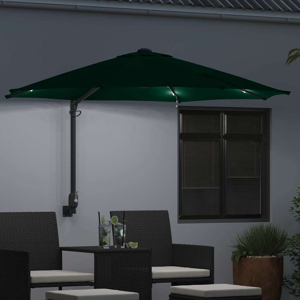 VidaXL Gartenschirm grün 248 x 248 x 148 cm Polyester und Stahl