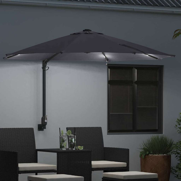Vidaxxl Gartensonnenschirm Anthrazit 248 x 248 x 148 cm Polyester und Stahl