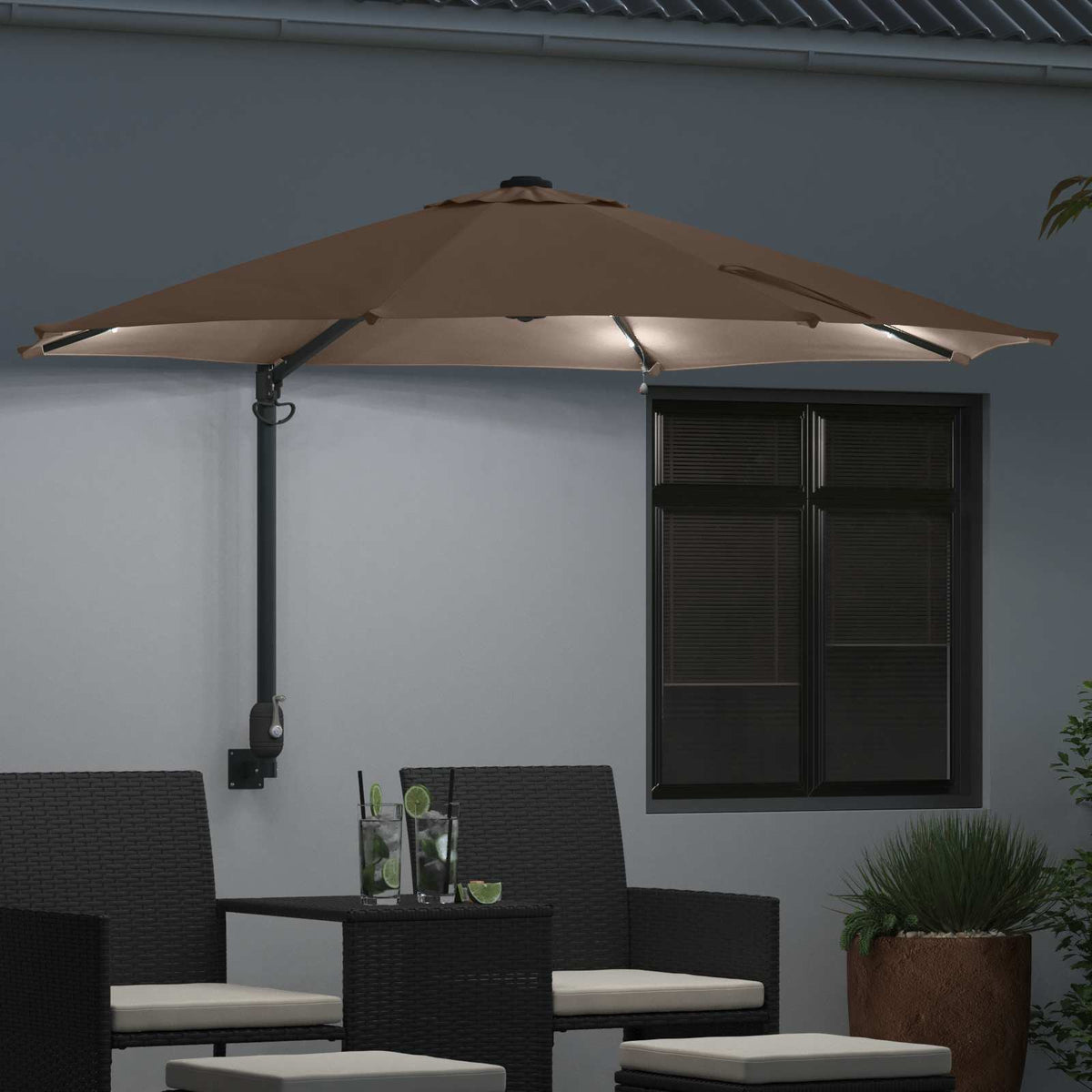 Vidaxx Gartensonnenschirm Taupe 248 x 248 x 148 cm Polyester und Stahl