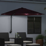 Vidaxxl Gartensonnenschirm Bordeauxrot 248 x 248 x 148 cm Polyester und Stahl - afbeelding 3