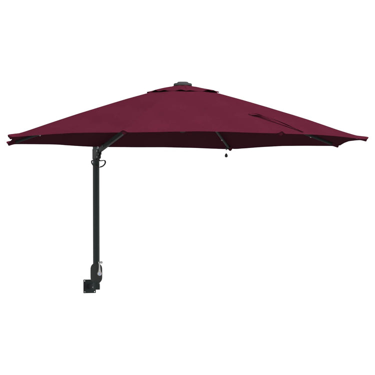 Vidaxxl Gartensonnenschirm Bordeauxrot 248 x 248 x 148 cm Polyester und Stahl