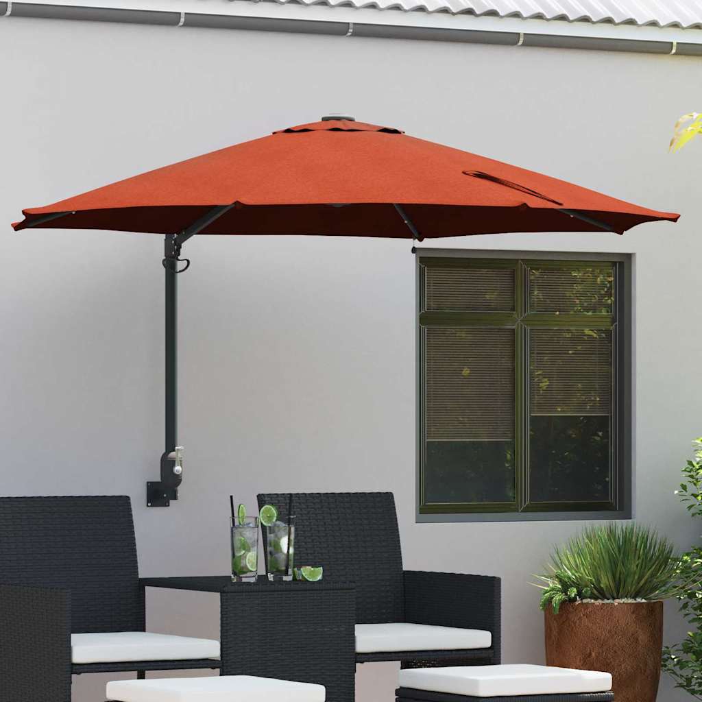 Vidaxxl Gartensonnenschirm Terrakotta 248 x 248 x 148 cm Polyester und Stahl