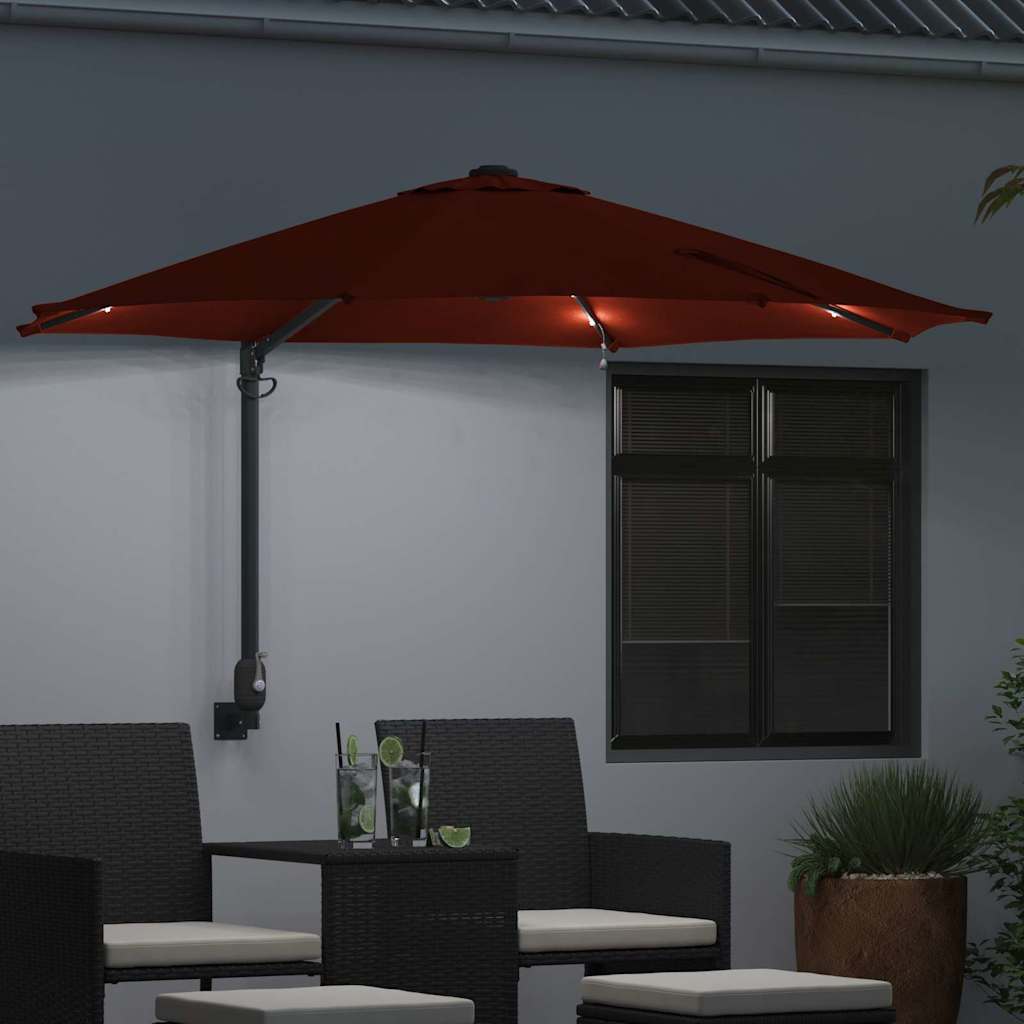 Vidaxxl Gartensonnenschirm Terrakotta 248 x 248 x 148 cm Polyester und Stahl