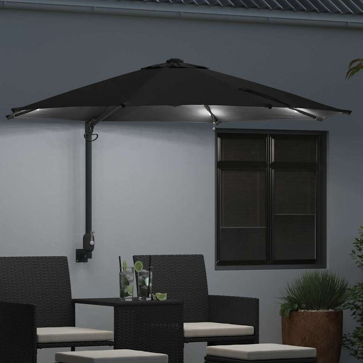 Vidaxx Gartensonnenschirm Schwarz 248 x 248 x 148 cm Polyester und Stahl