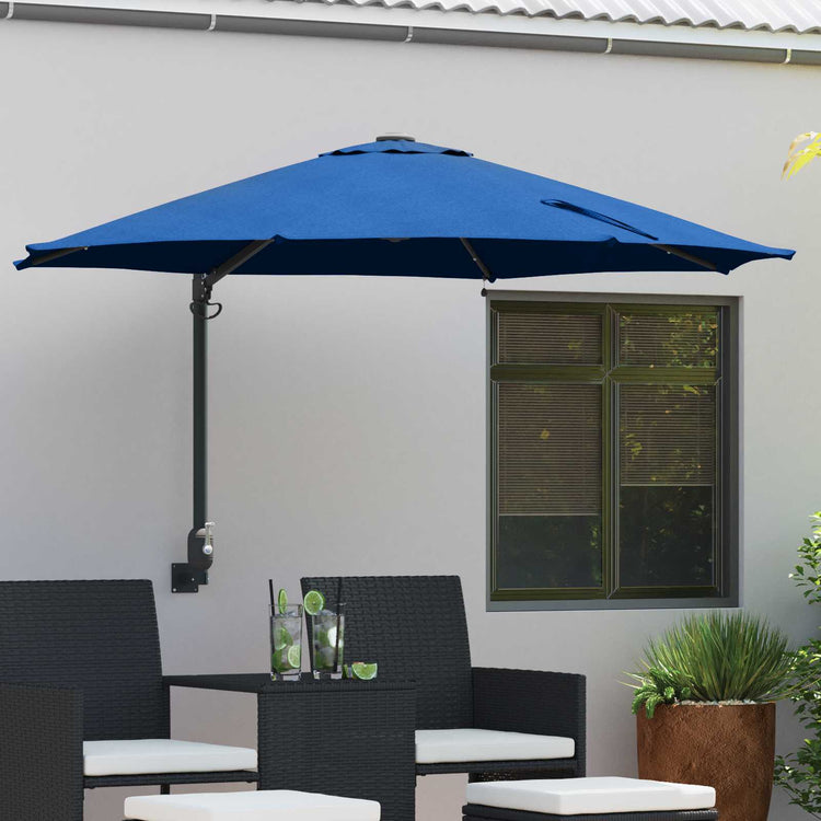 Vidaxxl Gartensonnenschirm Azurblau 248 x 248 x 148 cm Polyester und Stahl