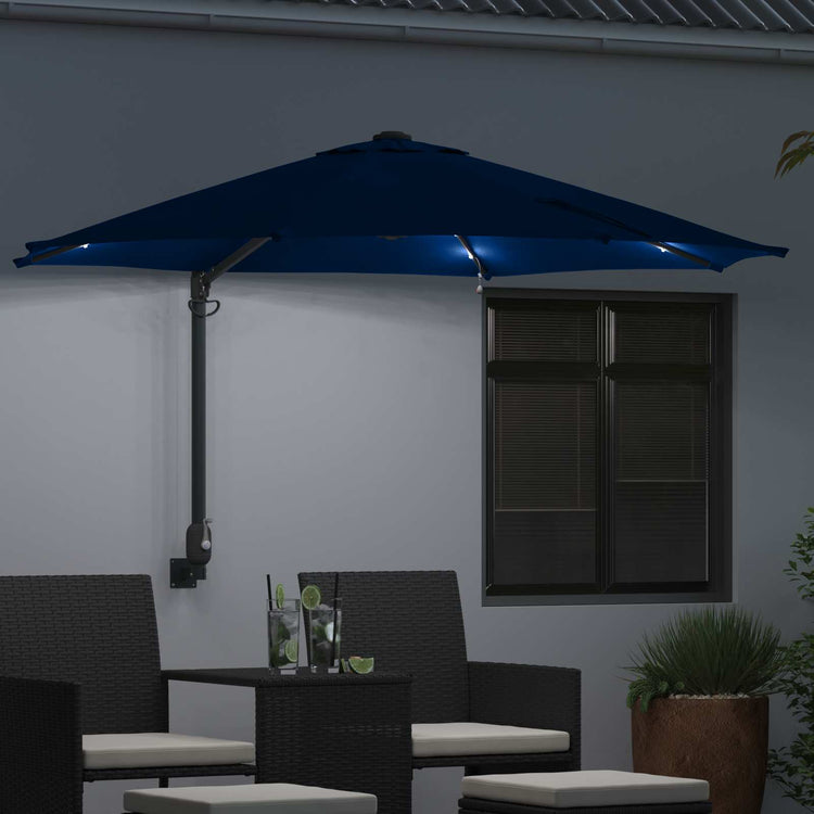 Vidaxxl Gartensonnenschirm Azurblau 248 x 248 x 148 cm Polyester und Stahl