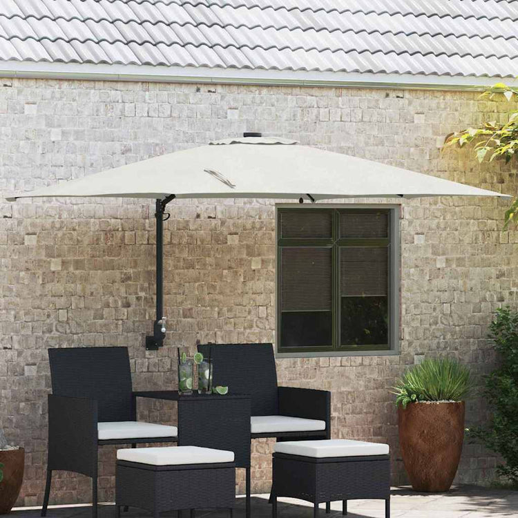 Vidaxxl Gartensonnenschirm Sand 248,5 x 247,5 x 160 cm Polyester und Stahl