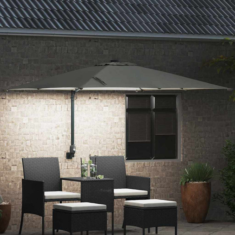 Vidaxxl Gartensonnenschirm Sand 248,5 x 247,5 x 160 cm Polyester und Stahl