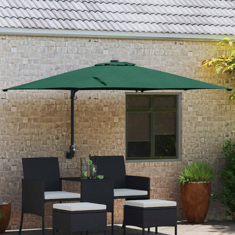 Vidaxxl Gartensonnenschirm grün 248,5 x 247,5 x 160 cm Polyester und Stahl