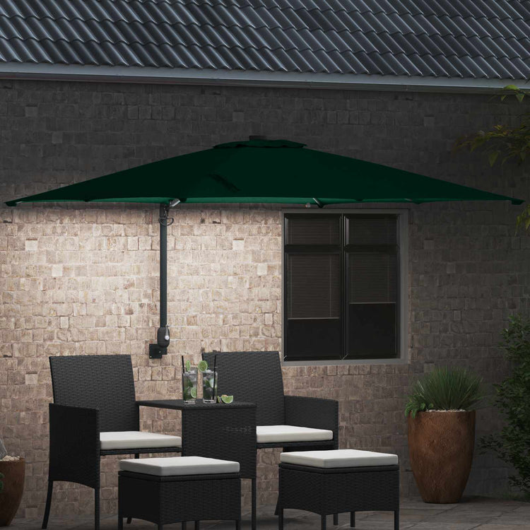 Vidaxxl Gartensonnenschirm grün 248,5 x 247,5 x 160 cm Polyester und Stahl
