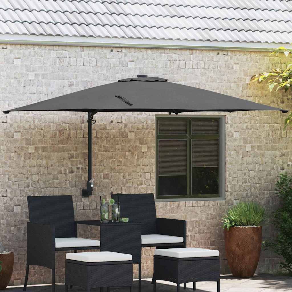 Vidaxxl Gartensonnenschirm Anthrazit 248,5 x 247,5 x 160 cm Polyester und Stahl