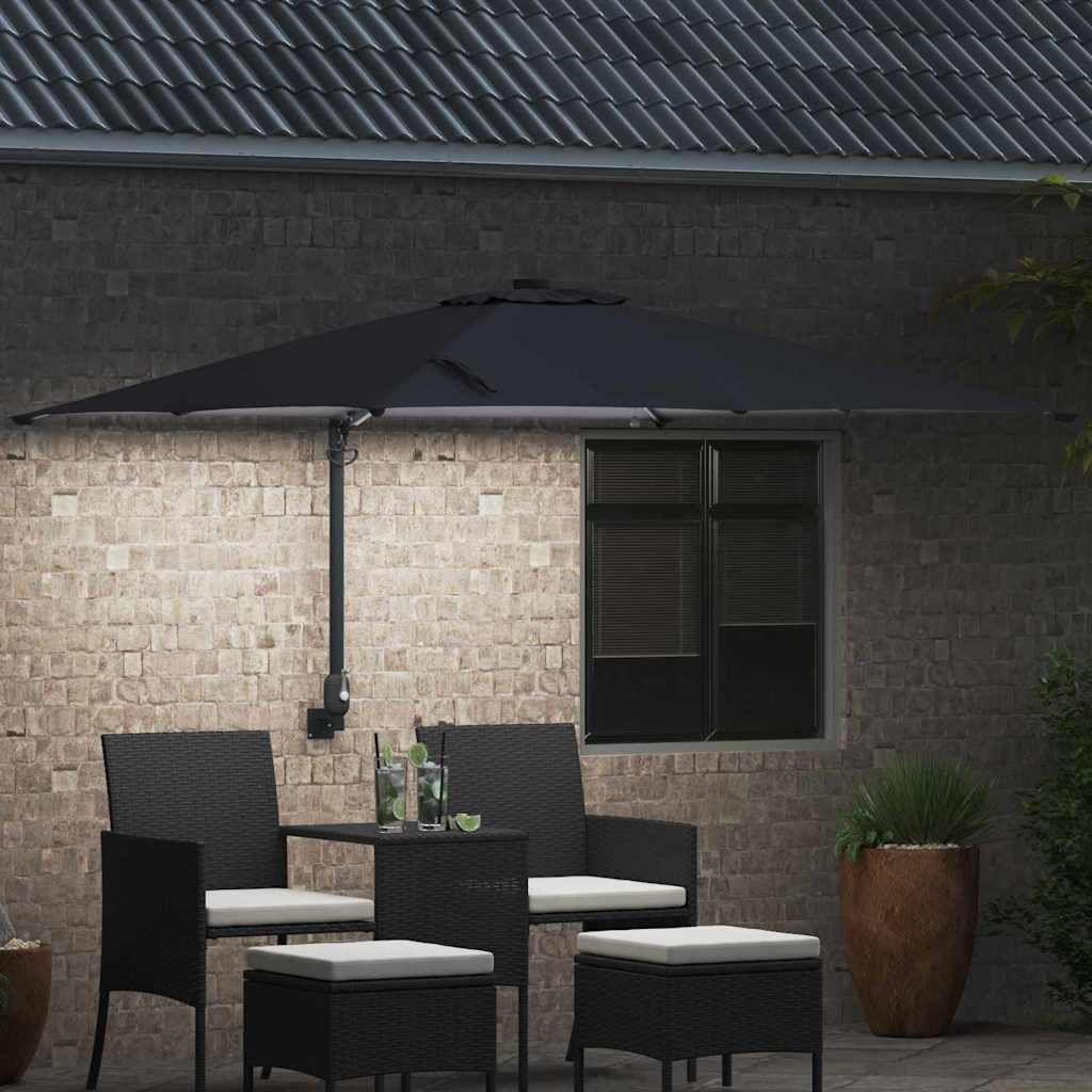 Vidaxxl Gartensonnenschirm Anthrazit 248,5 x 247,5 x 160 cm Polyester und Stahl