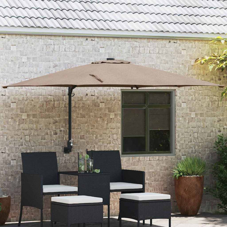 Vidaxxl Gartensonnenschirm Taupe 248,5 x 247,5 x 160 cm Polyester und Stahl