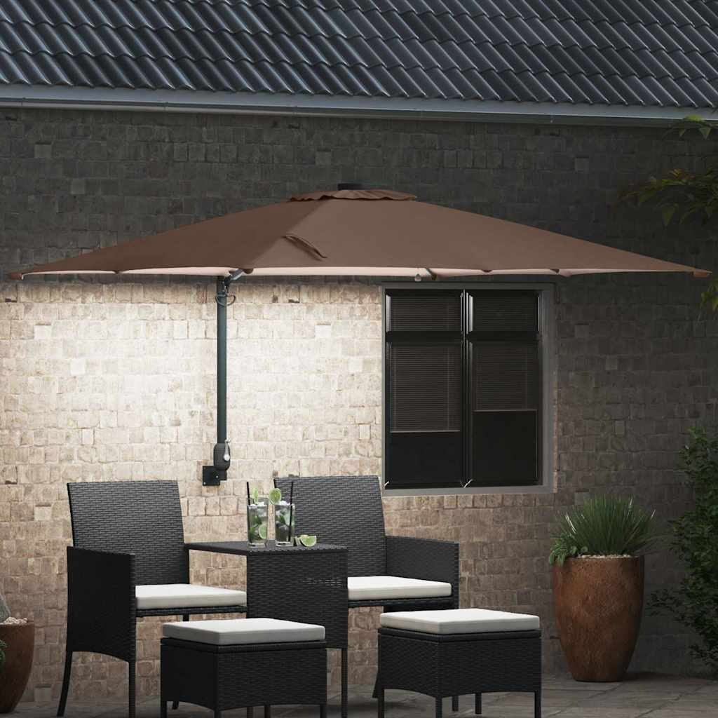 Vidaxxl Gartensonnenschirm Taupe 248,5 x 247,5 x 160 cm Polyester und Stahl