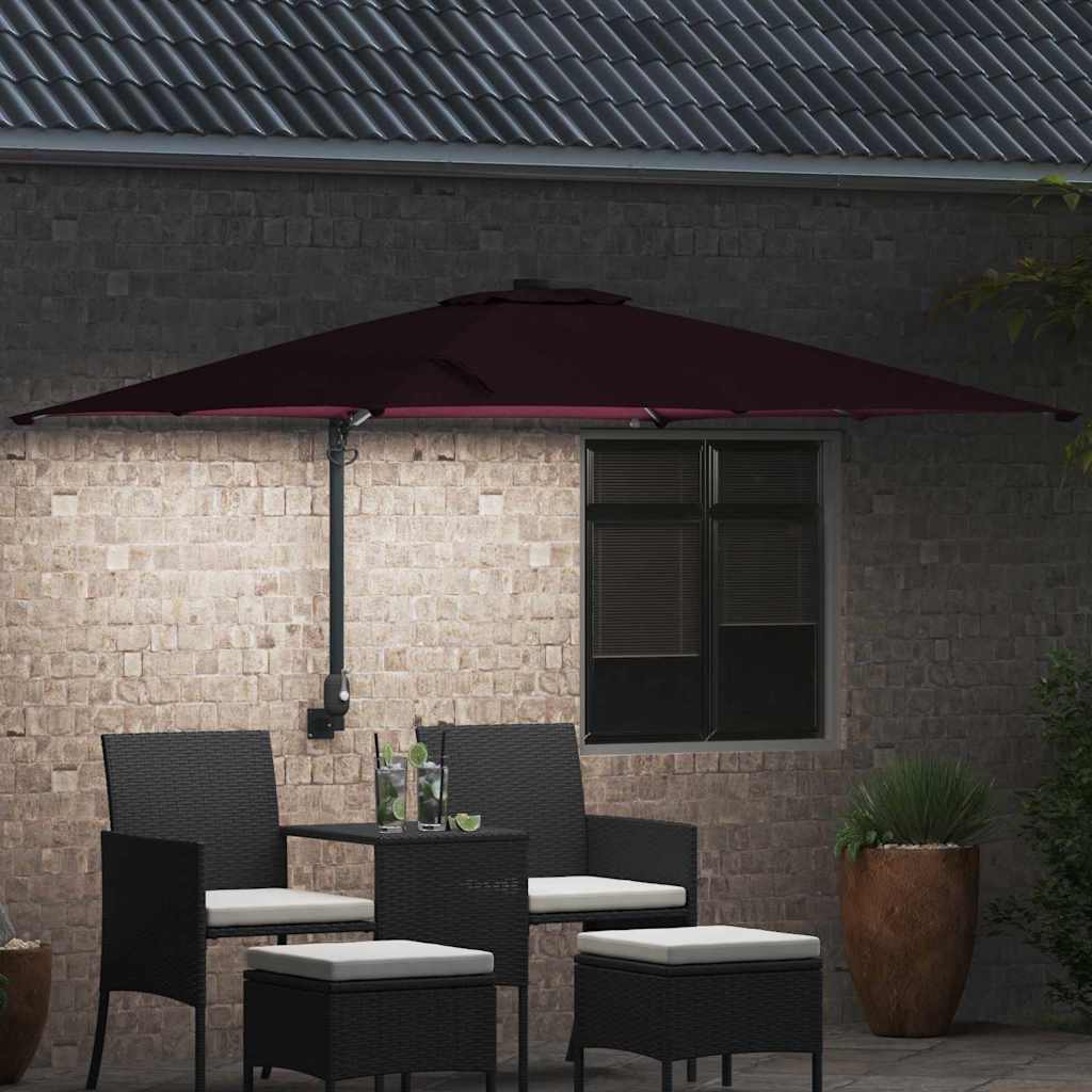Vidaxxl Gartensonnenschirm Bordeauxrot 248,5 x 247,5 x 160 cm