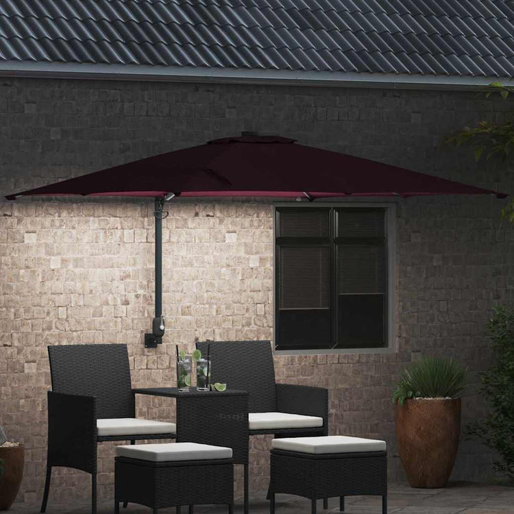 Vidaxxl Gartensonnenschirm Bordeauxrot 248,5 x 247,5 x 160 cm