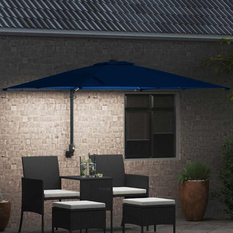 Vidaxxl Gartensonnenschirm Azurblau 248,5 x 247,5 x 160 cm Polyester und Stahl