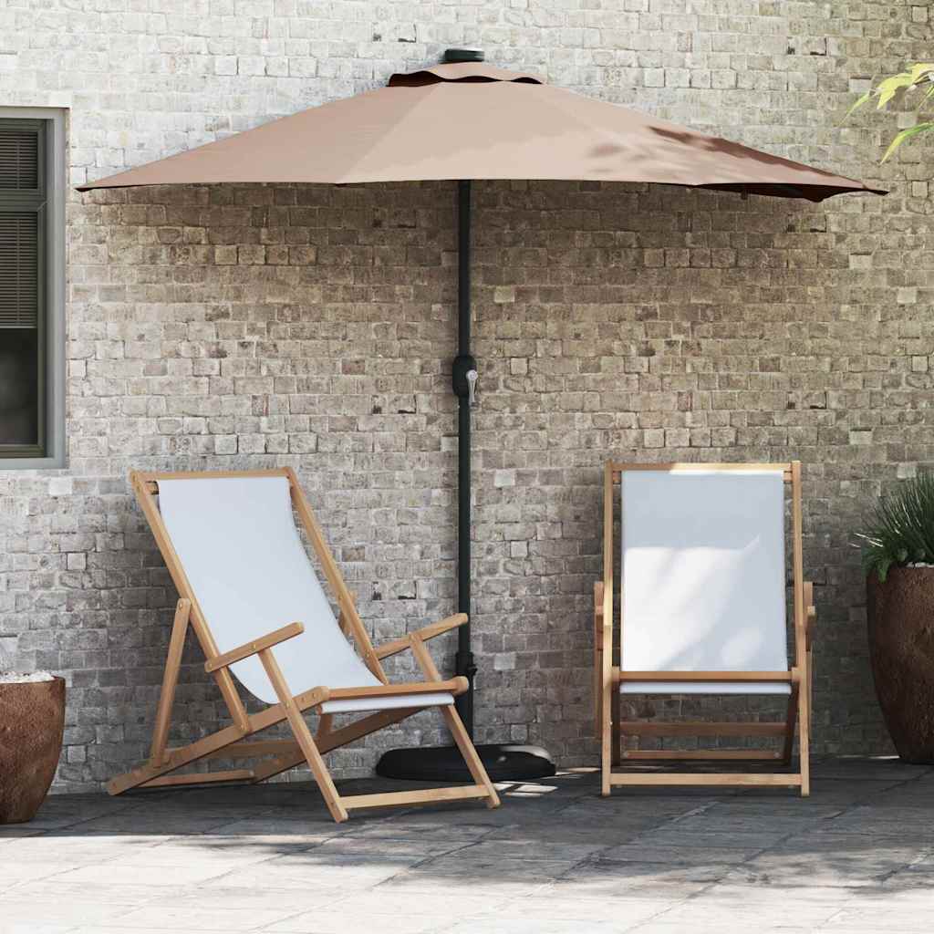 Vidaxx Gartensonnenschirm Taupe 294 x 150 x 223 cm Polyester und Stahl