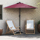 VidaXL Gartensonnenschirm Bordeauxrot 294 x 150 x 223 cm Polyester und Stahl